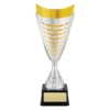 Silver / gold ferrata cup with plastic / metal construction