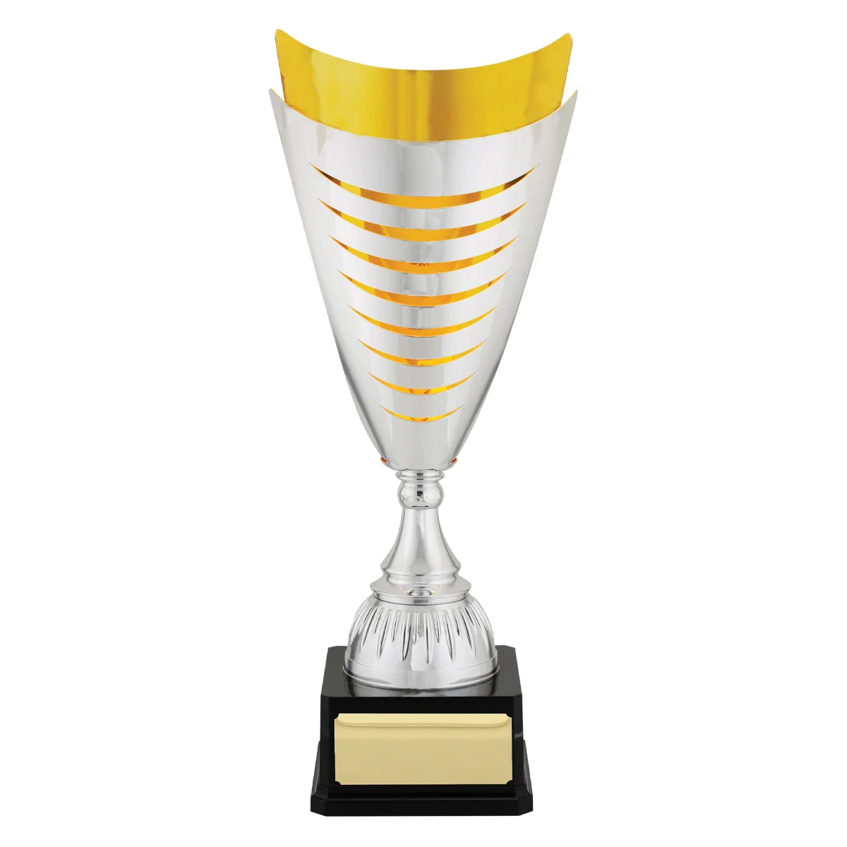 Silver / gold ferrata cup with plastic / metal construction