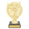 Gold figure trophy - academic theme with plastic / marble construction