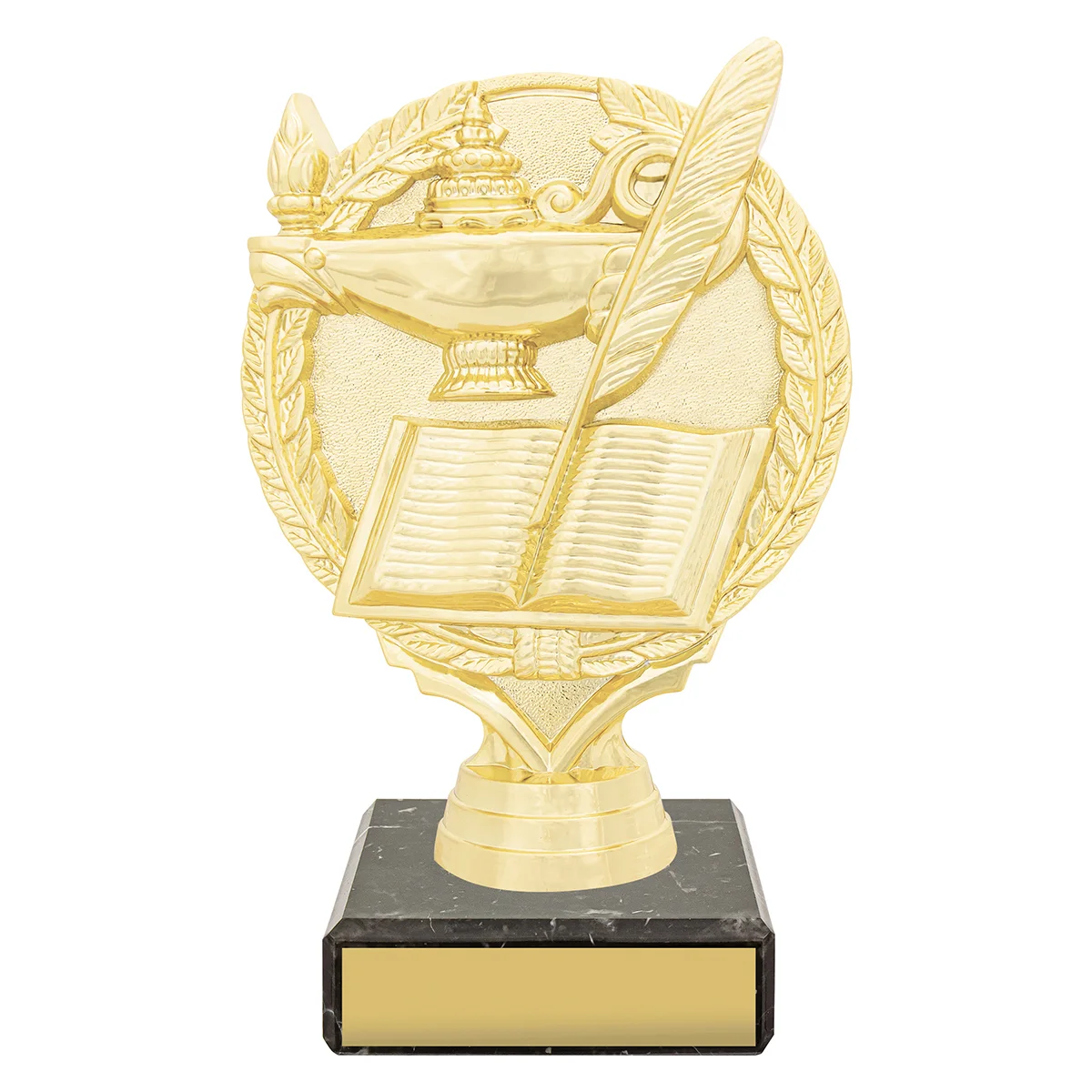 Gold figure trophy - academic theme with plastic / marble construction