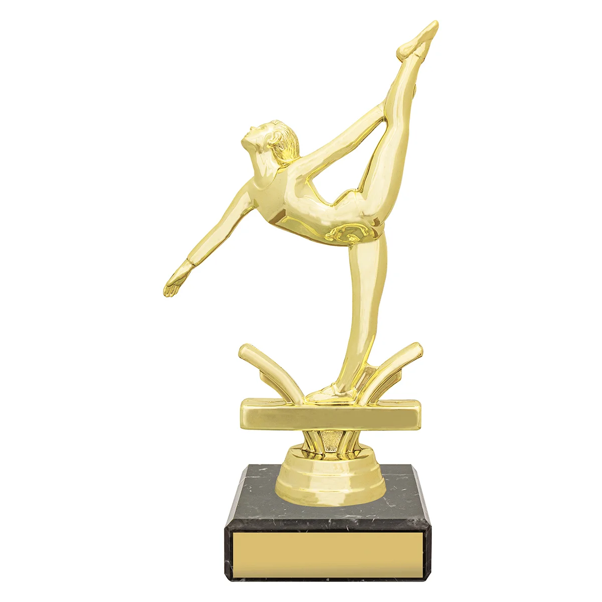 Gold figure trophy - female gym with plastic / marble construction