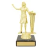 Gold figure trophy - female public speaking with plastic / marble construction