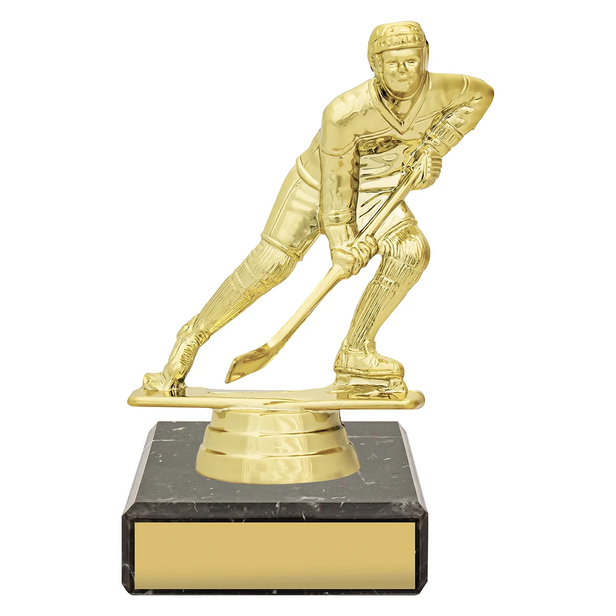 Gold figure trophy - ice hockey with plastic / marble construction