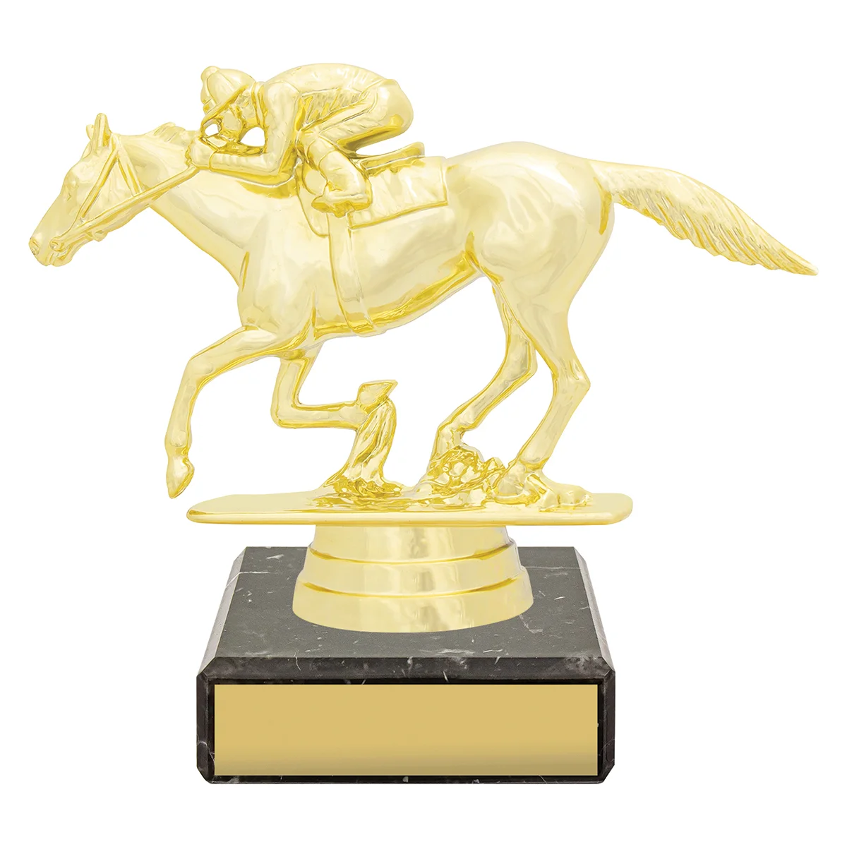 Gold figure trophy - racing with plastic / marble construction