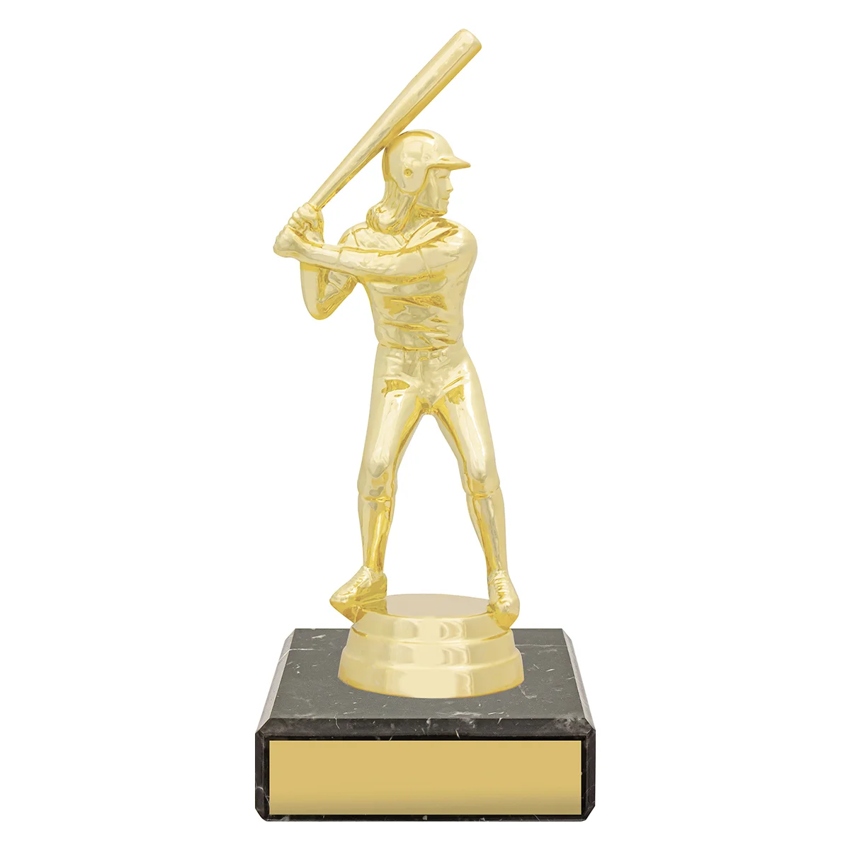 Gold figure trophy - softball with plastic / marble construction