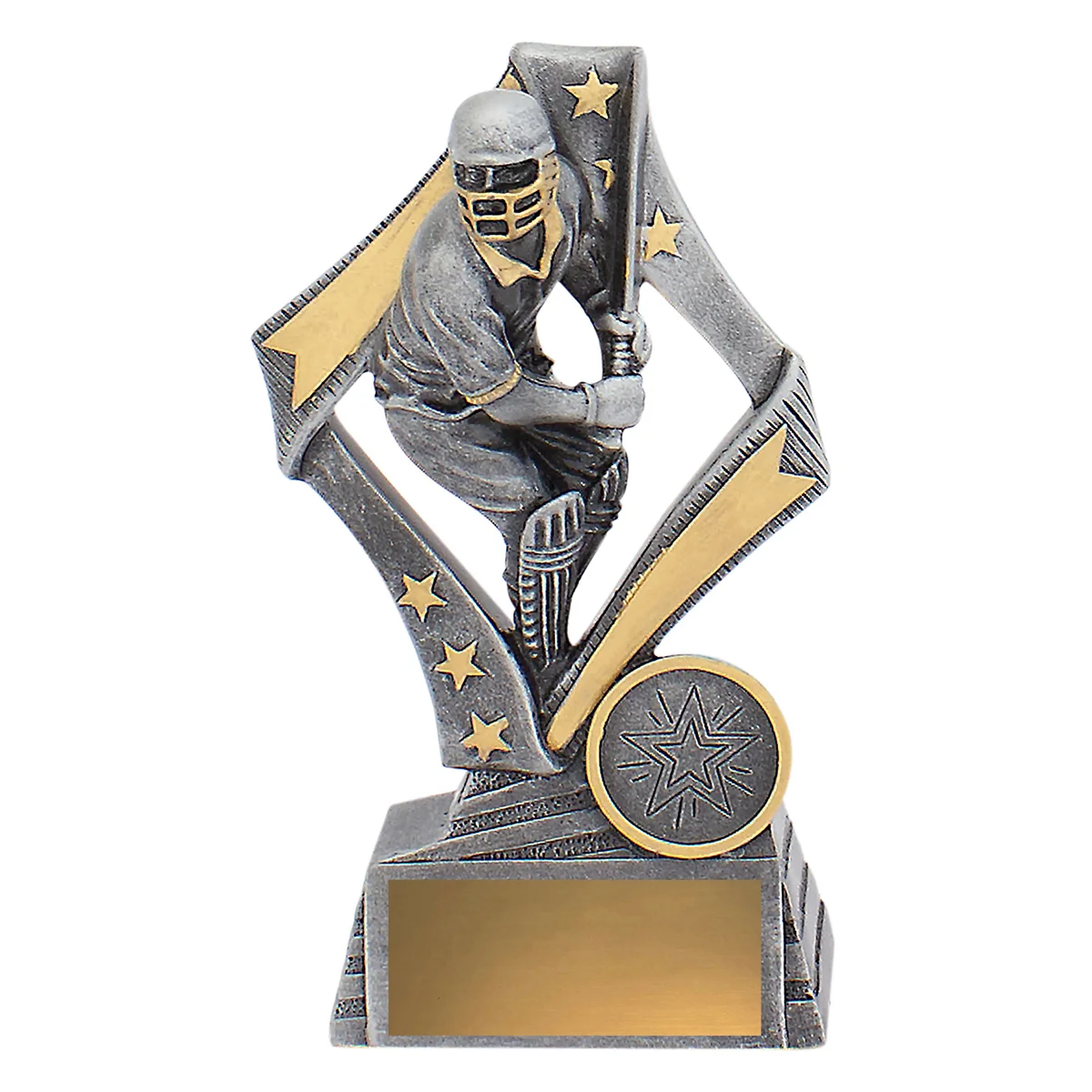 Silver flag batsman with resin construction