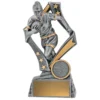 Silver flag player - female with resin construction
