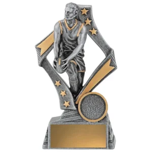 Silver flag player - male with resin construction