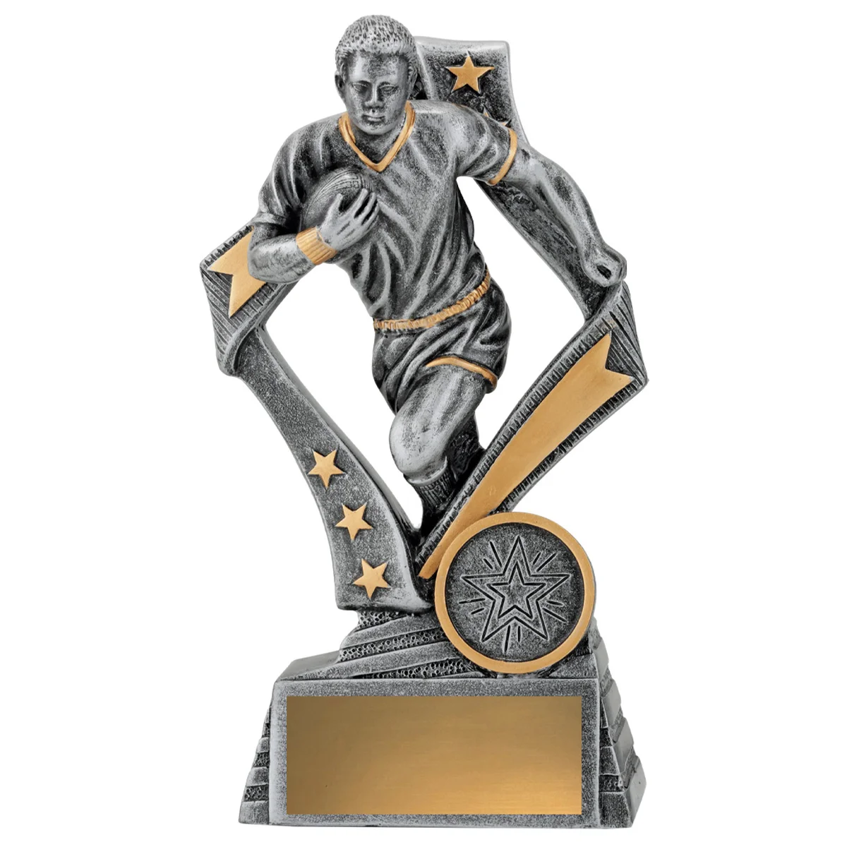 Silver flag player - male with resin construction