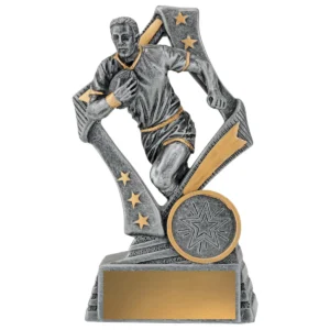 Silver flag player - male with resin construction
