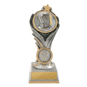Silver / gold flame tower-reading with resin construction