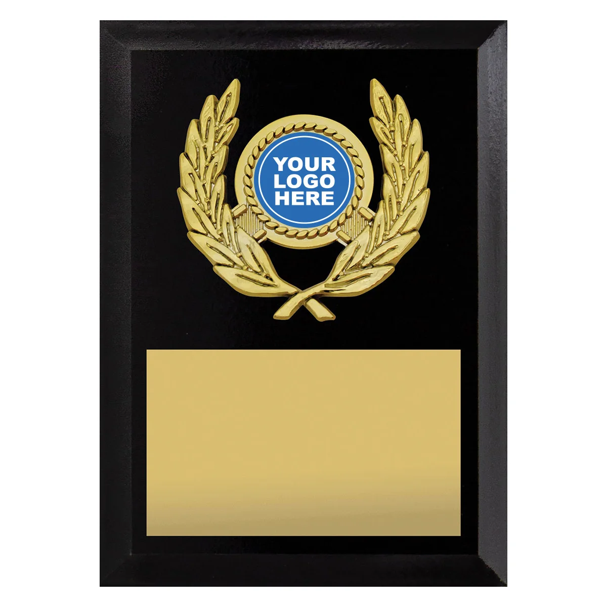 Black focus plaque with timber construction