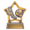 Silver football mini star with resin construction