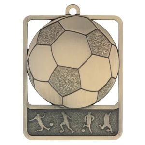 Gold football rosetta with metal construction