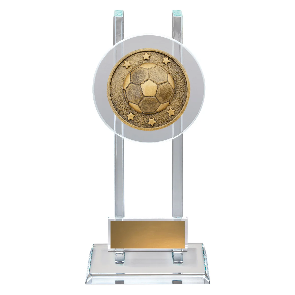 Gold football spartan glass with glass construction