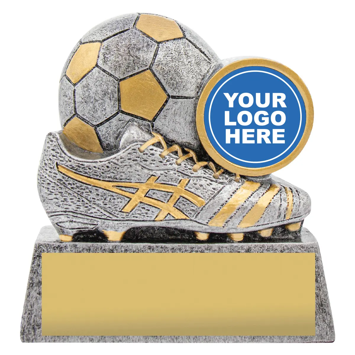 Silver football squad with resin construction