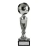 Black / silver football stand with plastic / marble construction