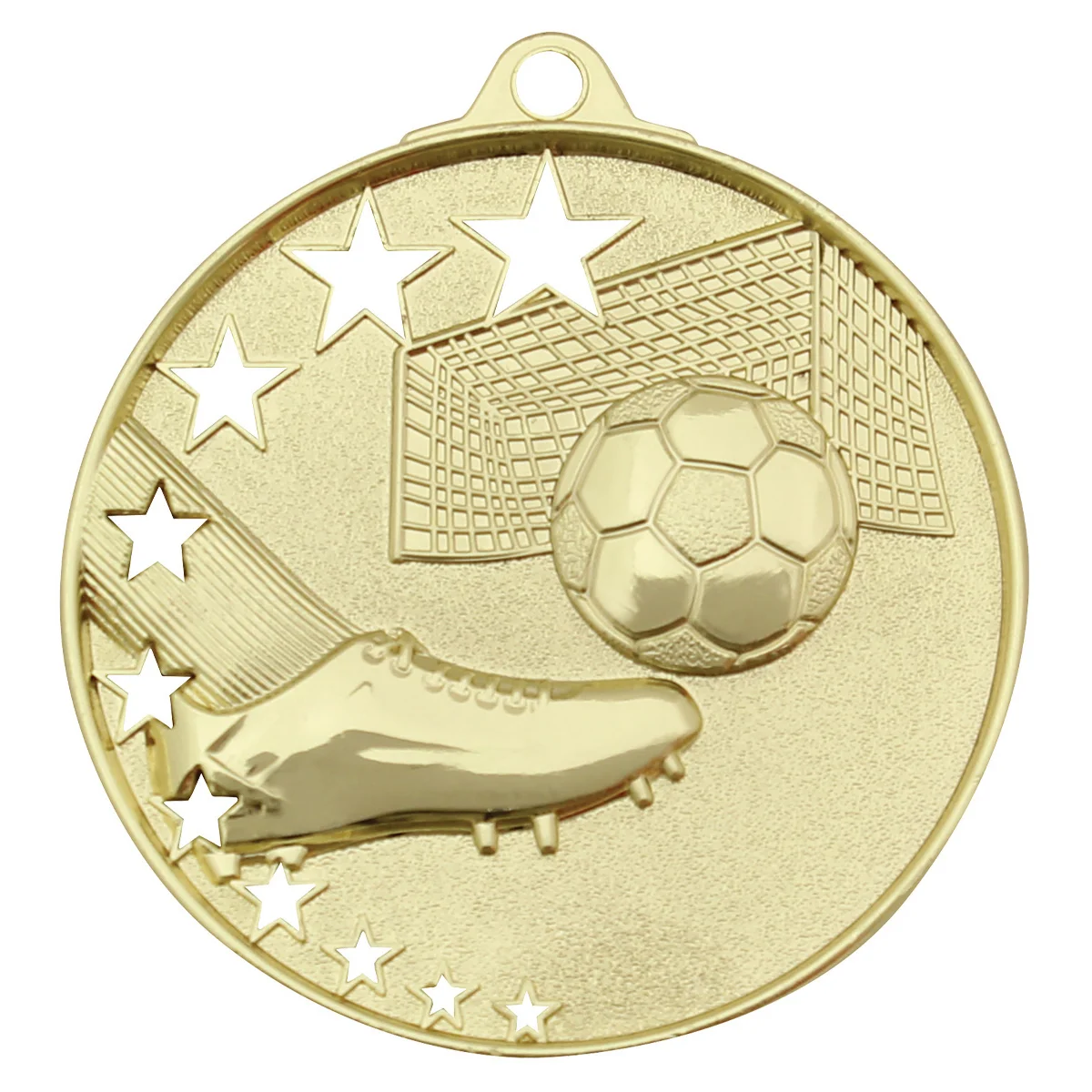 Gold football stars with metal construction