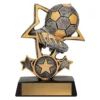 Silver football tri-star with resin construction