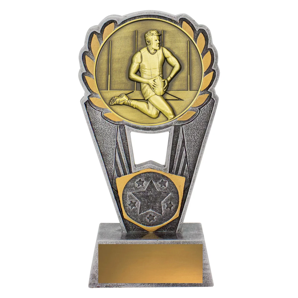 Silver / gold footy male polaris with resin / metal construction