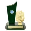 Green footy vintage crest with plastic / timber construction