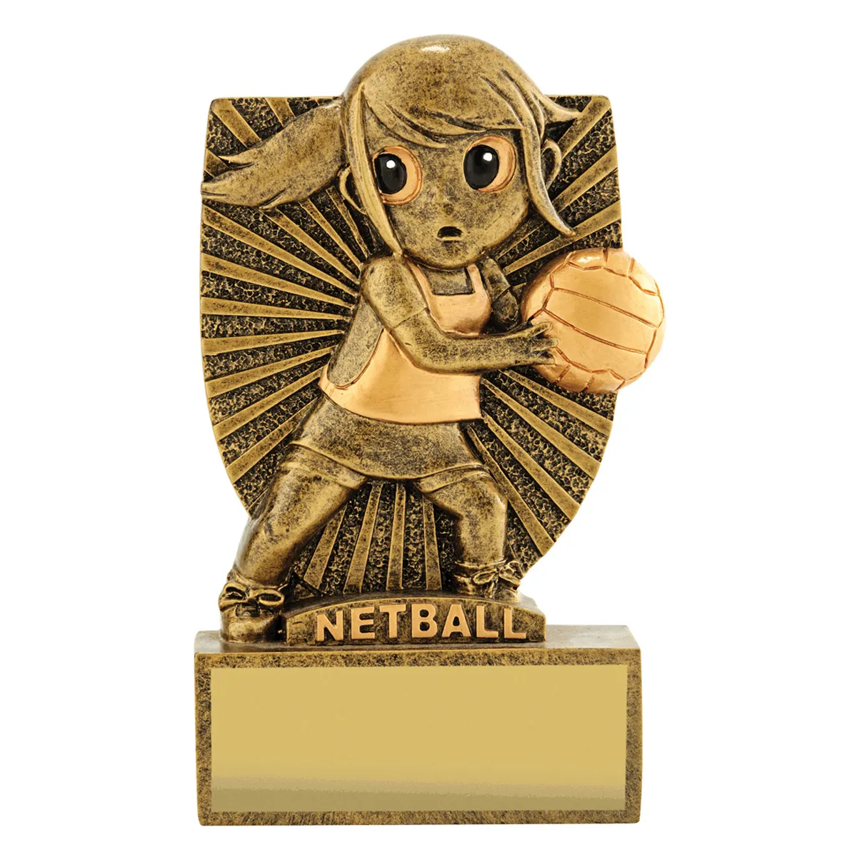 Gold girl character with resin construction