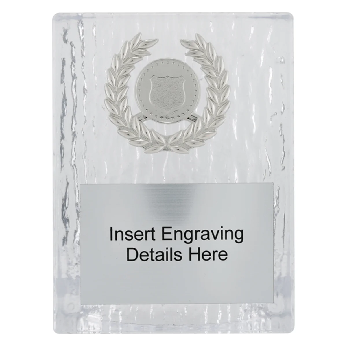 Glacier plaque with acrylic construction