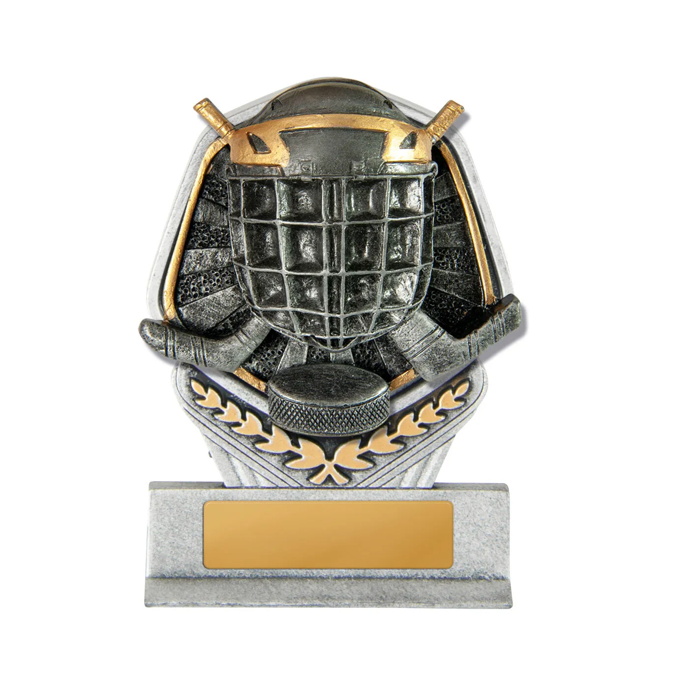 Silver / gold gladiator series-ice hockey with plastic / resin construction