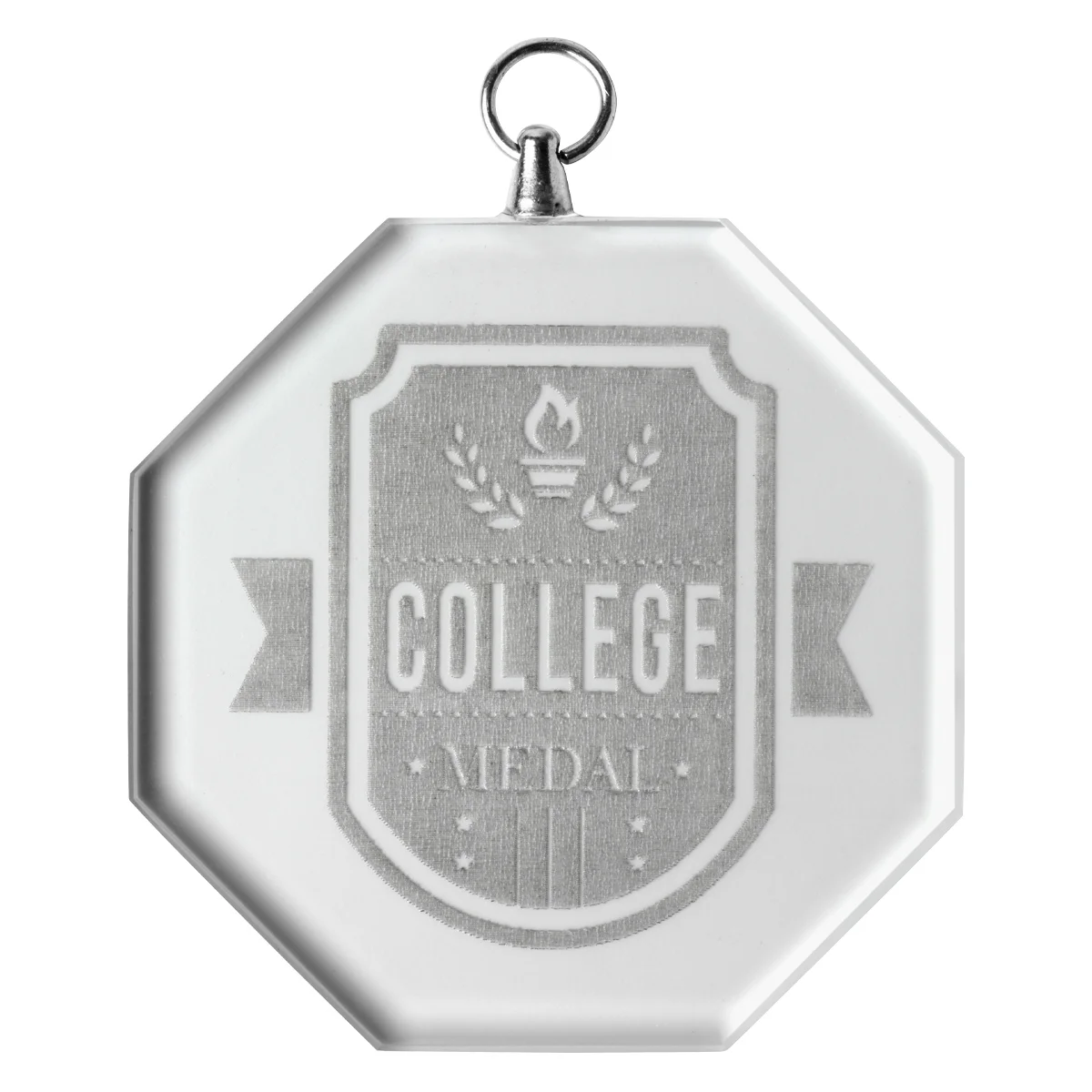 Glass medal - octagon with glass construction