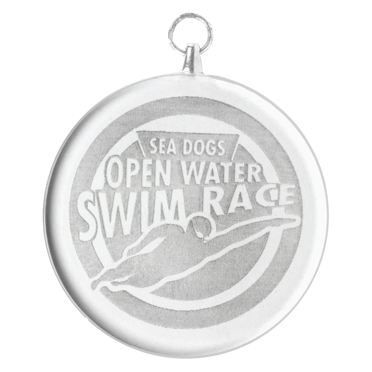 Glass medal - round with glass construction