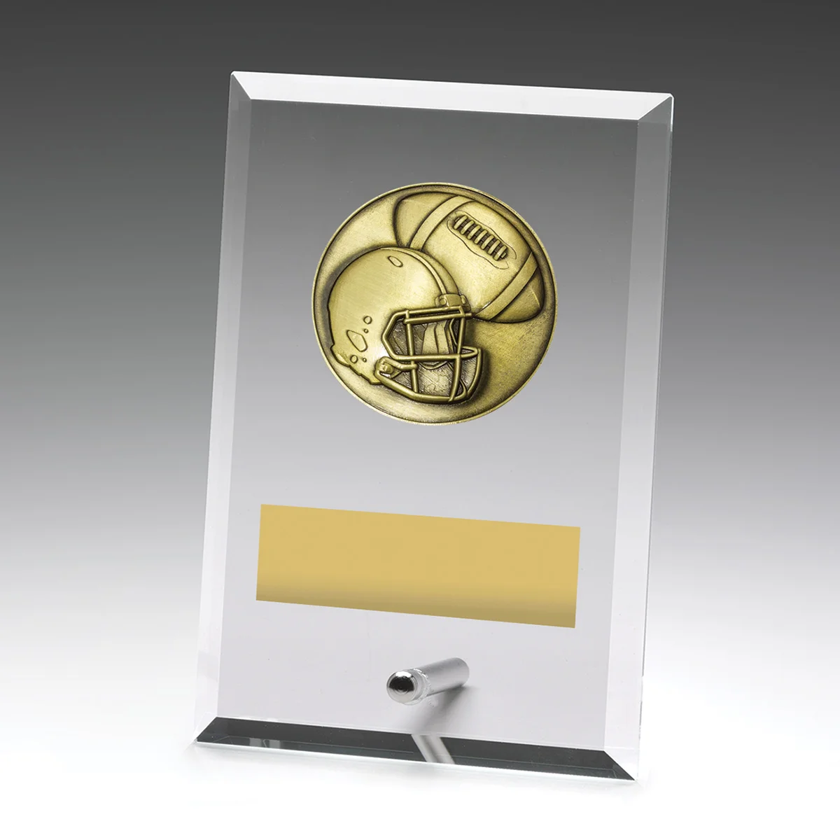Glass plaques - american football with glass construction