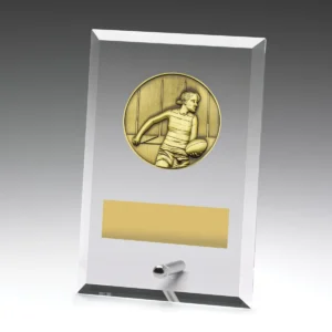Glass plaques - female with glass construction