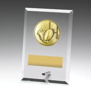 Glass plaques - league / union with glass construction