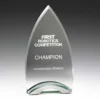 Glass spear award with glass / metal construction