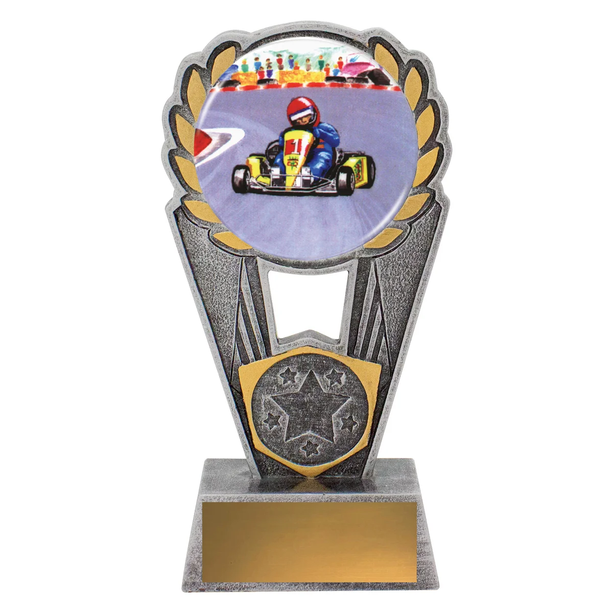 Silver go kart polaris - colour with resin construction