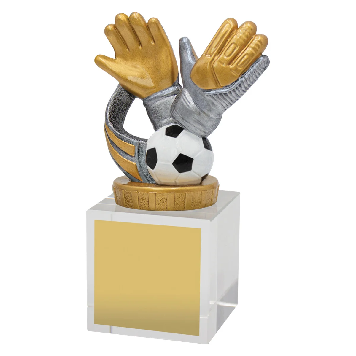 Silver goalie budget crystal with crystal construction