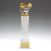 Goalie crystal pedestal with crystal construction