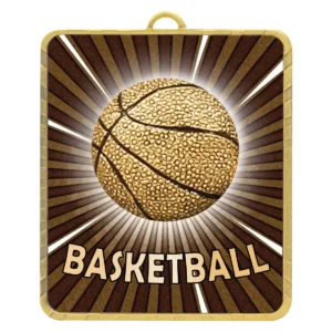 Gold gold lynx medal - basketball with metal construction