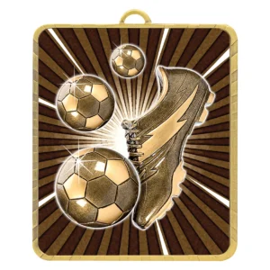 Gold gold lynx medal - football with metal construction