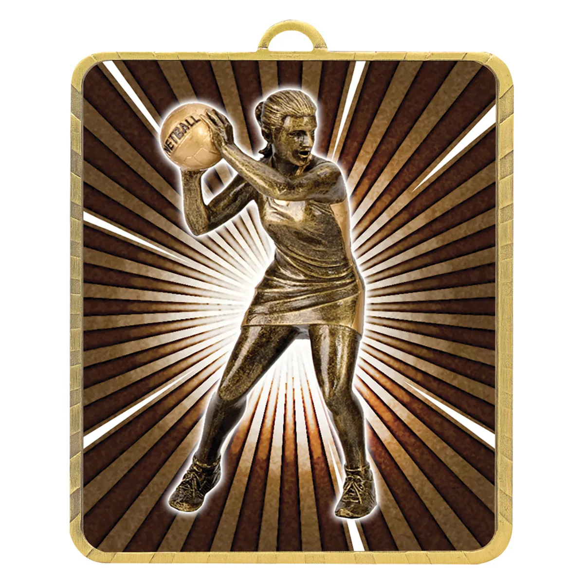 Gold gold lynx medal - netball with metal construction