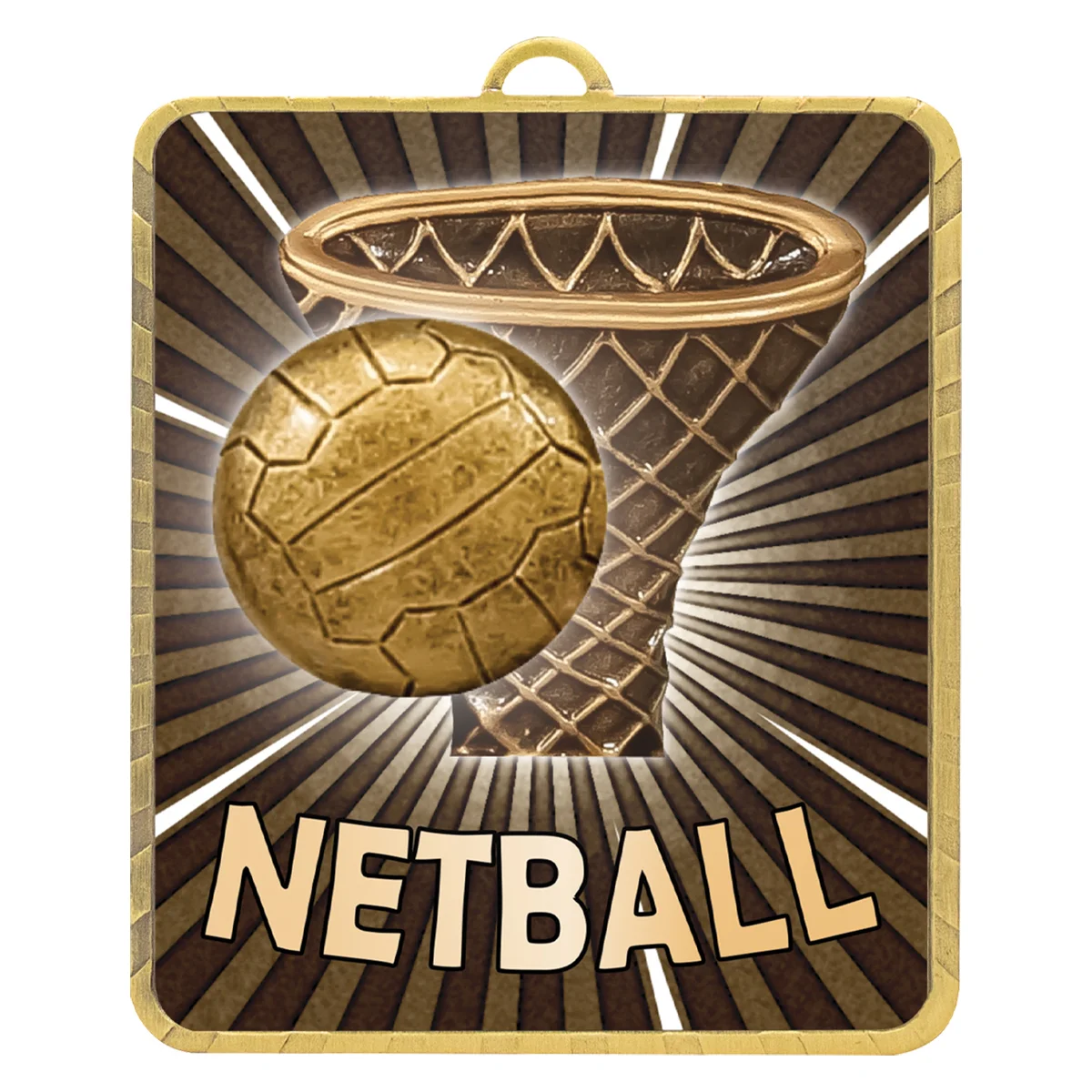 Gold gold lynx medal - netball with metal construction