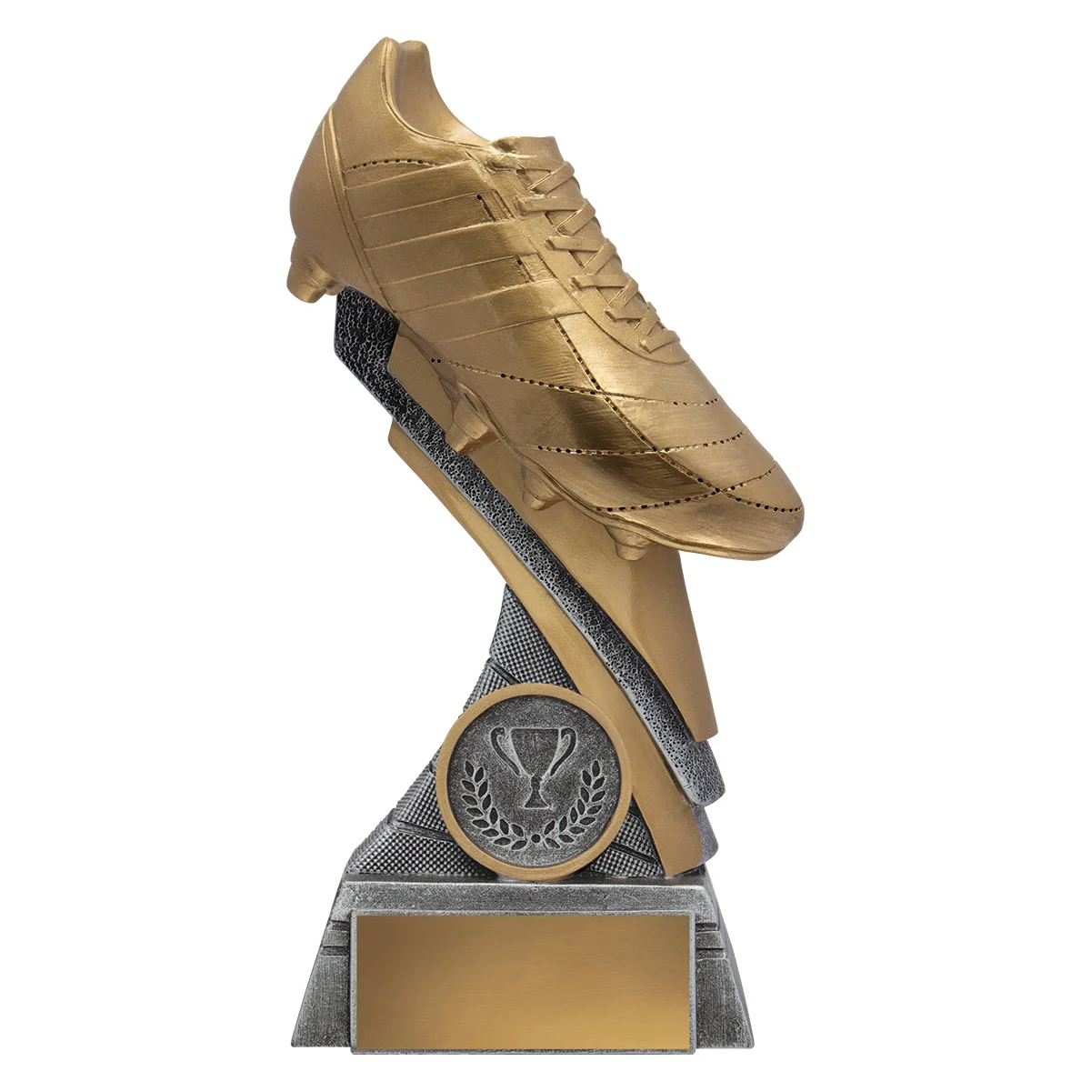 Gold golden boot with resin construction
