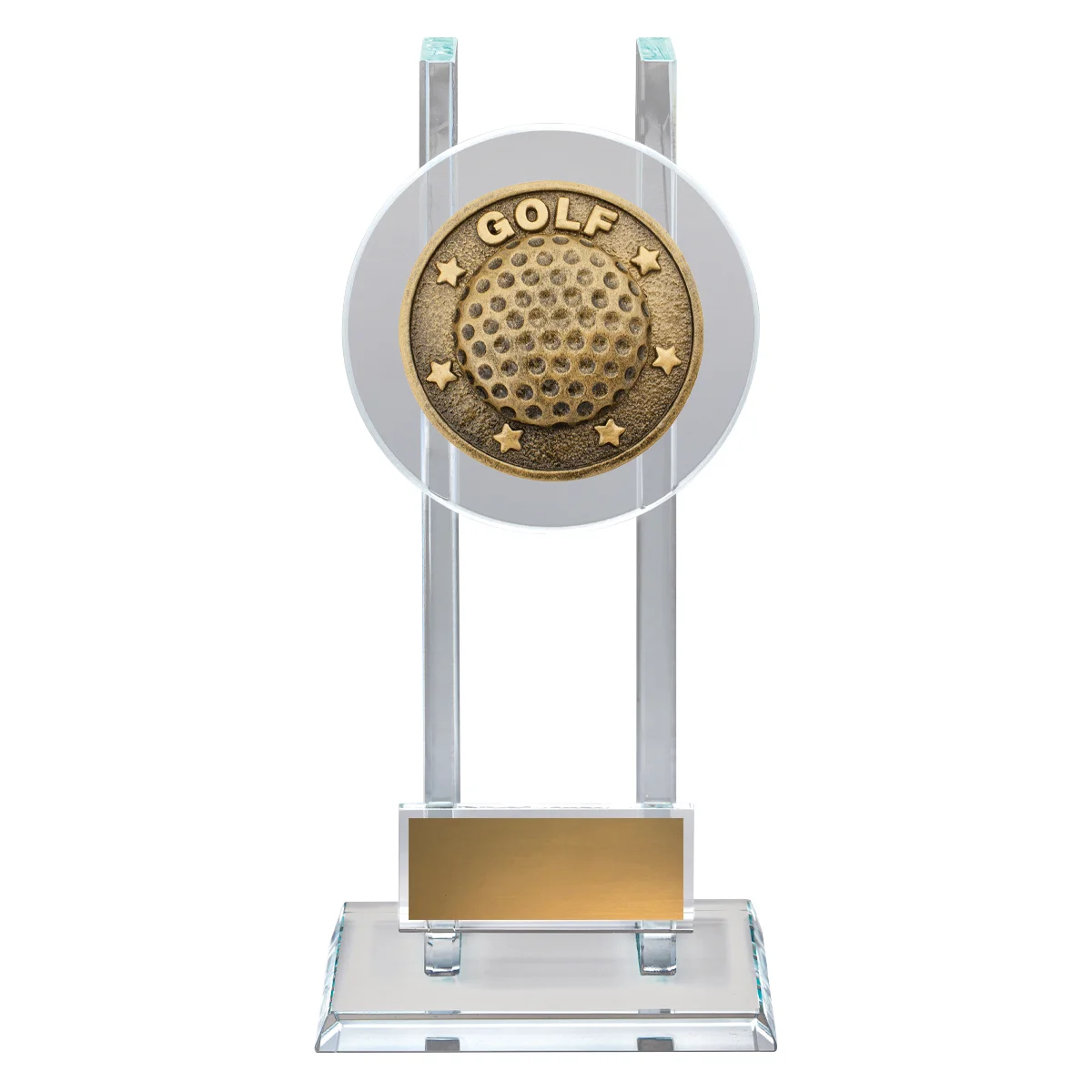 Gold golf spartan glass with glass construction