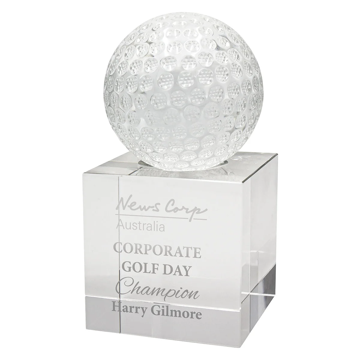 Golf spinning ball with crystal construction