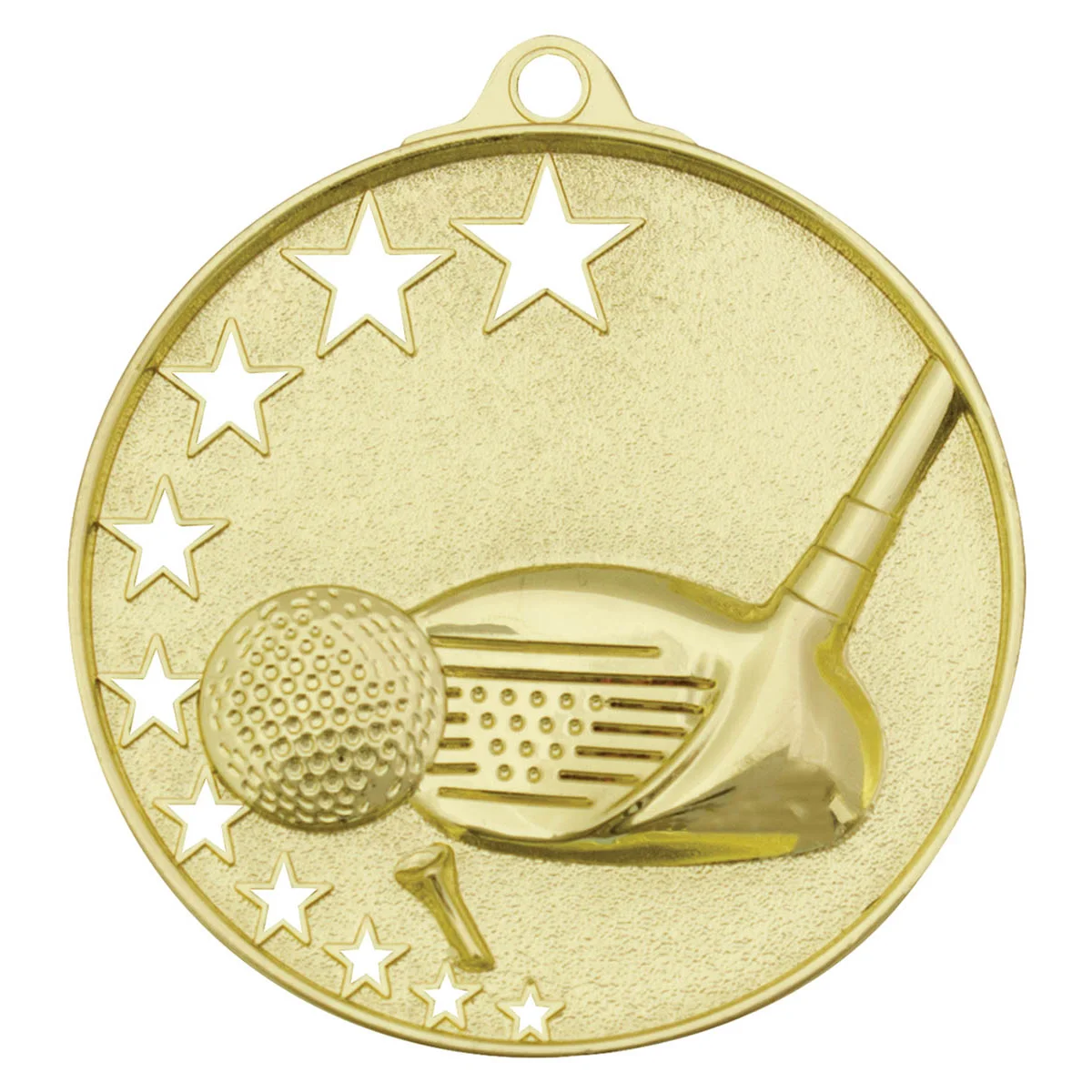 Gold golf stars with metal construction