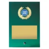 Green green glass plaque with glass construction