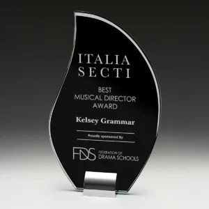 Black harmony glass & metal with glass / metal construction