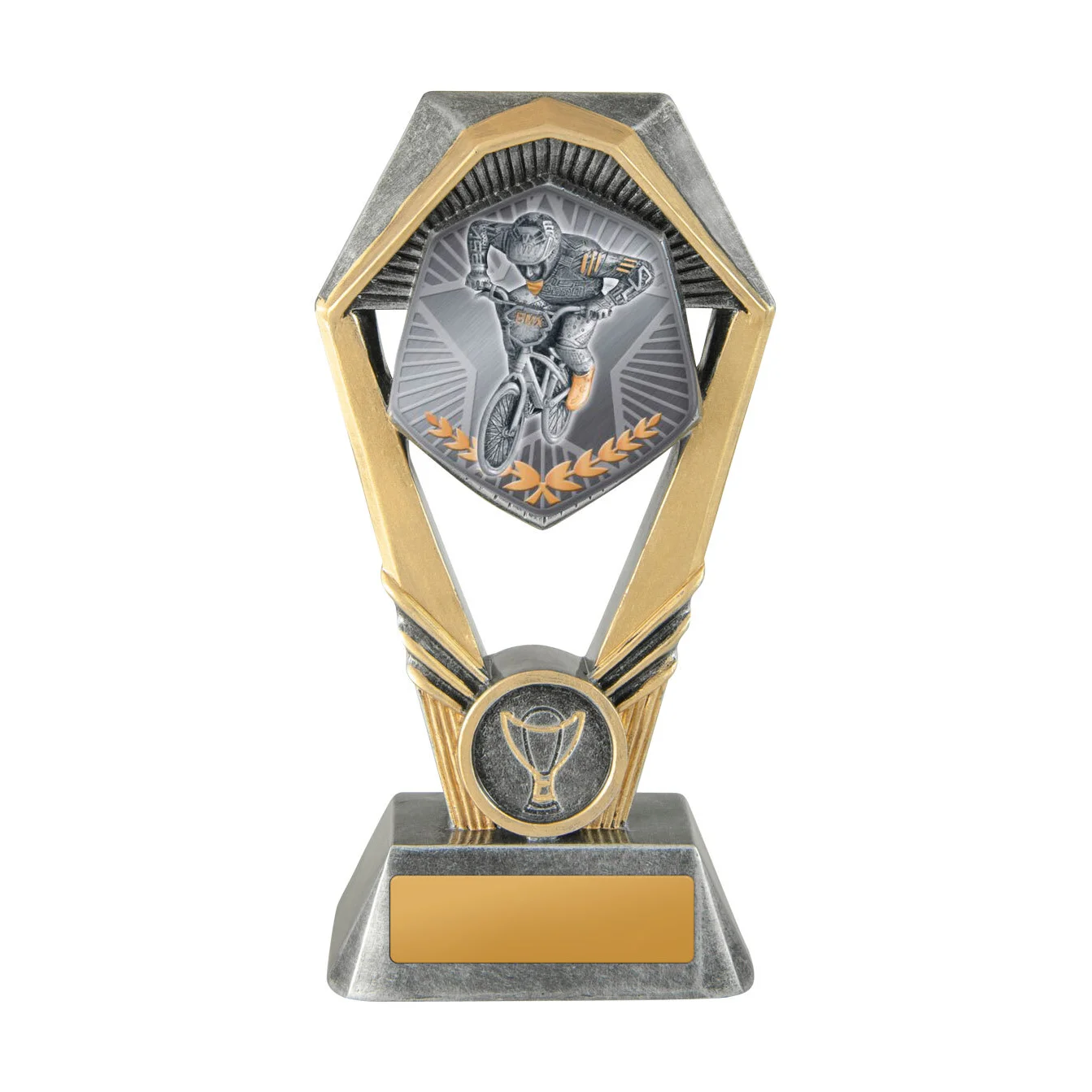 Silver / gold hex tower-bmx with resin construction