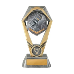 Silver / gold hex tower-public speaking with resin construction