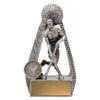 Silver hockey male portal player with resin construction